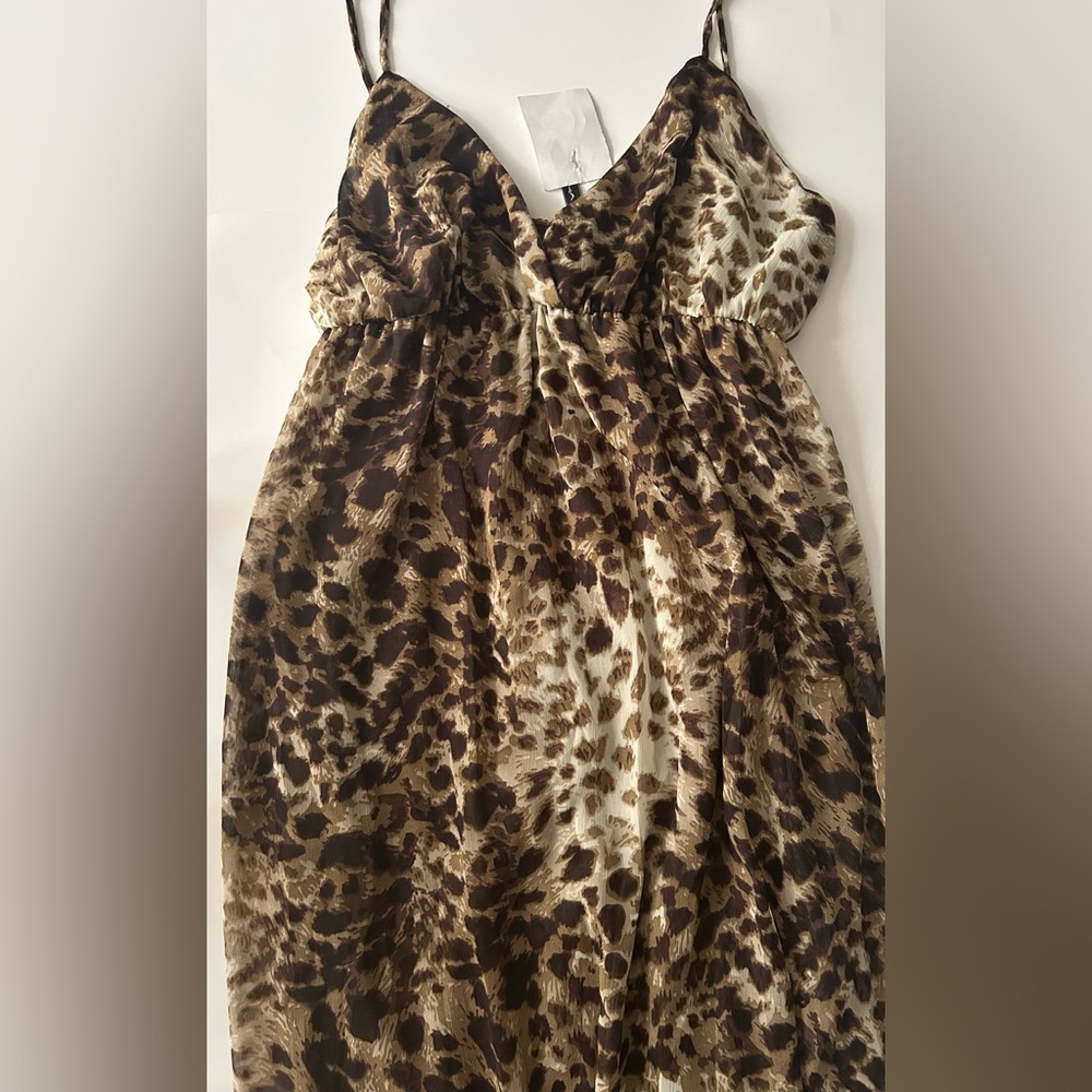 Ali Ro Animal Print Spaghetti Strap Dress